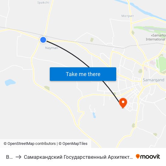 Bekat to Самаркандский Государственный Архитектурно Строительный Институт (Самгаси) map