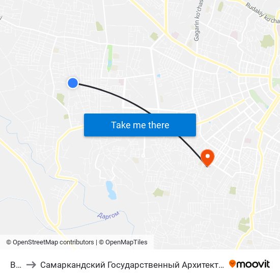 Bekat to Самаркандский Государственный Архитектурно Строительный Институт (Самгаси) map
