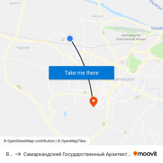 Bekat to Самаркандский Государственный Архитектурно Строительный Институт (Самгаси) map