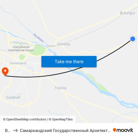 Bekat to Самаркандский Государственный Архитектурно Строительный Институт (Самгаси) map