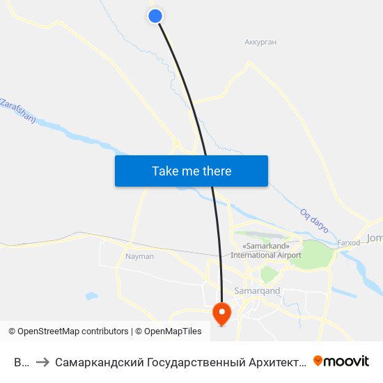 Bekat to Самаркандский Государственный Архитектурно Строительный Институт (Самгаси) map