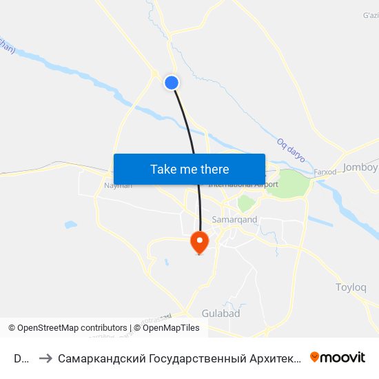 Dahbet to Самаркандский Государственный Архитектурно Строительный Институт (Самгаси) map