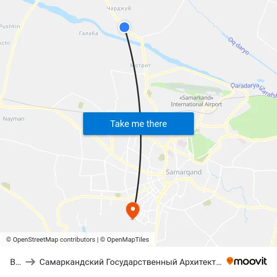 Bekat to Самаркандский Государственный Архитектурно Строительный Институт (Самгаси) map