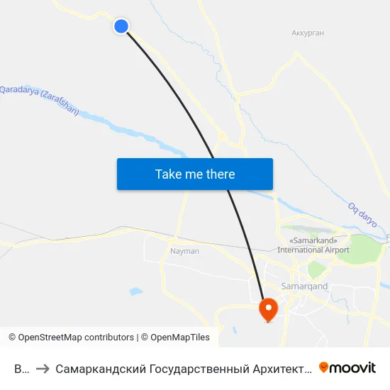 Bekat to Самаркандский Государственный Архитектурно Строительный Институт (Самгаси) map