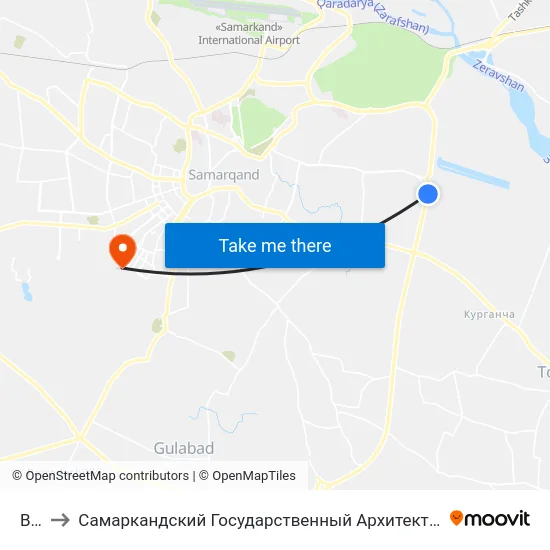 Bekat to Самаркандский Государственный Архитектурно Строительный Институт (Самгаси) map