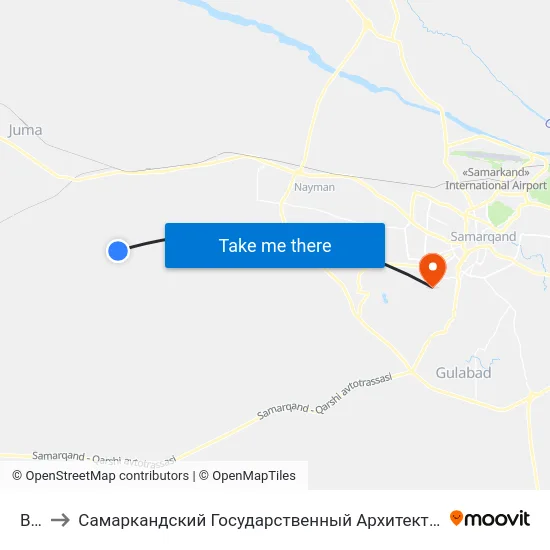 Bekat to Самаркандский Государственный Архитектурно Строительный Институт (Самгаси) map