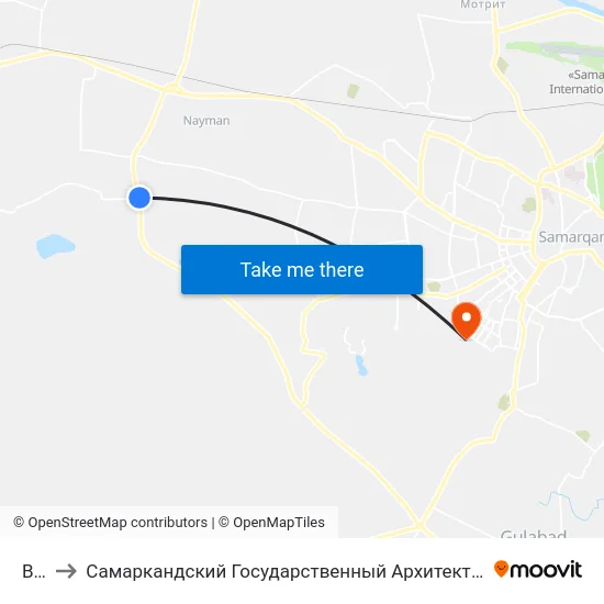Bekat to Самаркандский Государственный Архитектурно Строительный Институт (Самгаси) map