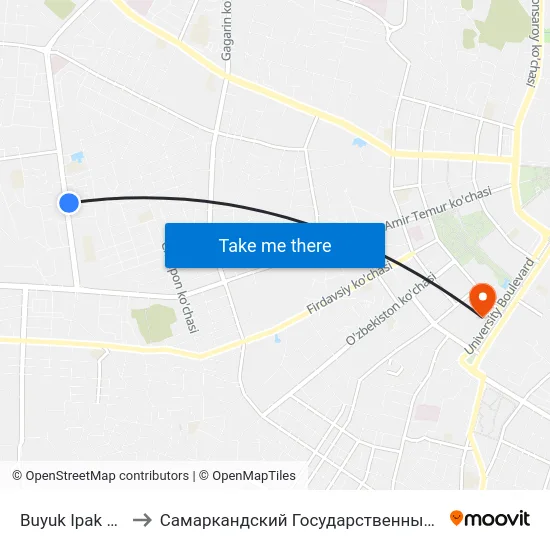 Buyuk Ipak Yuli, 72 to Самаркандский Государственный Университет map