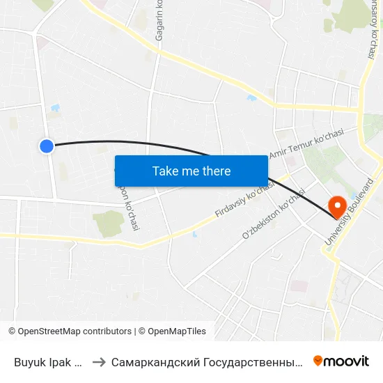 Buyuk Ipak Yuli, 72 to Самаркандский Государственный Университет map