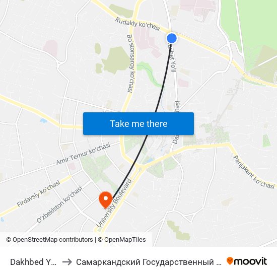 Dakhbed Yuli, 45 to Самаркандский Государственный Университет map