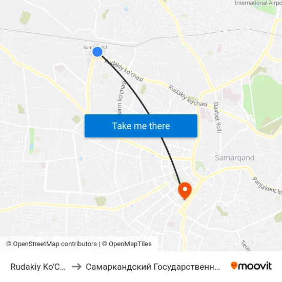 Rudakiy Ko'Chasi, 84 to Самаркандский Государственный Университет map