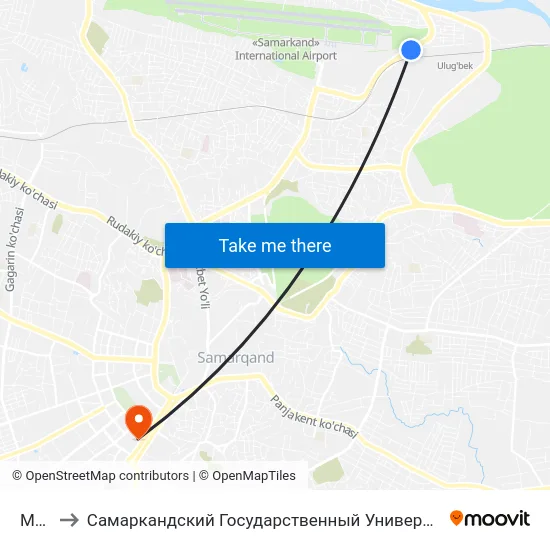 M37 to Самаркандский Государственный Университет map