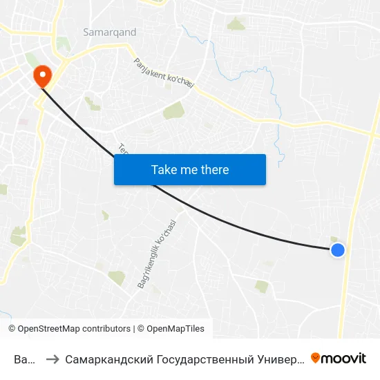 Badal to Самаркандский Государственный Университет map