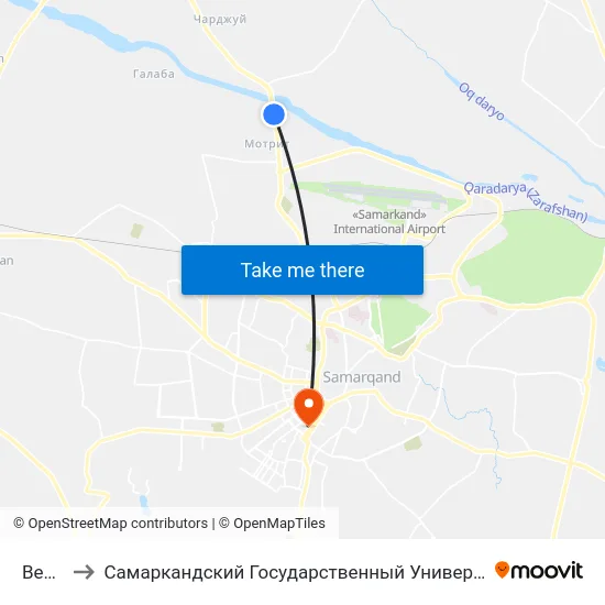 Bekat to Самаркандский Государственный Университет map