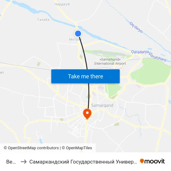 Bekat to Самаркандский Государственный Университет map