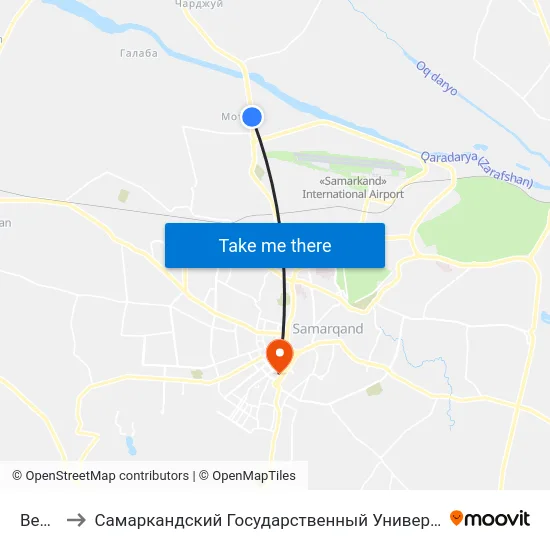 Bekat to Самаркандский Государственный Университет map