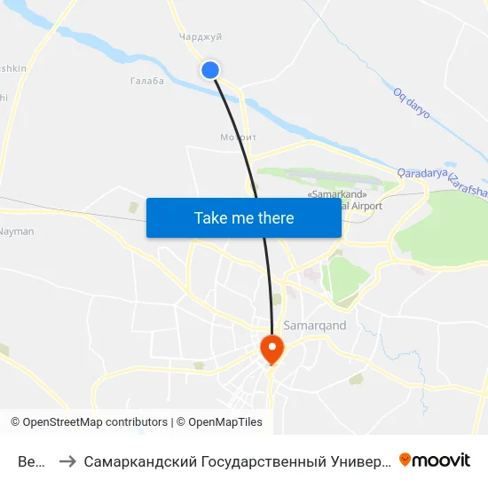 Bekat to Самаркандский Государственный Университет map
