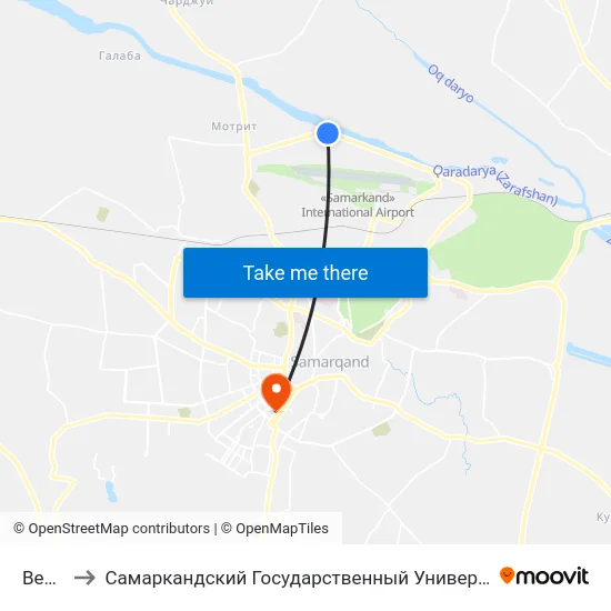 Bekat to Самаркандский Государственный Университет map