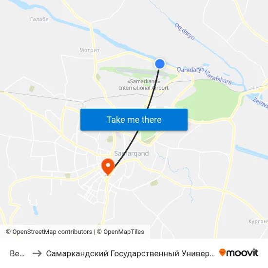 Bekat to Самаркандский Государственный Университет map