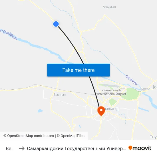 Bekat to Самаркандский Государственный Университет map
