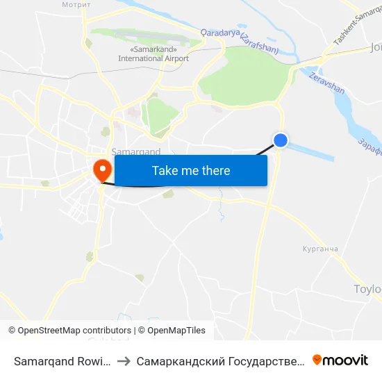 Samarqand Rowing Complex to Самаркандский Государственный Университет map