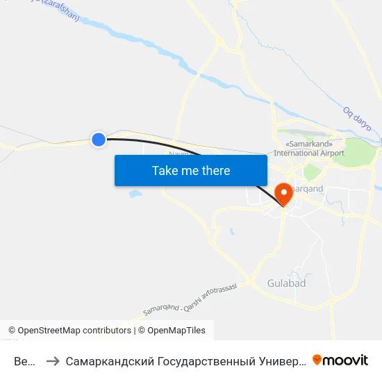 Bekat to Самаркандский Государственный Университет map