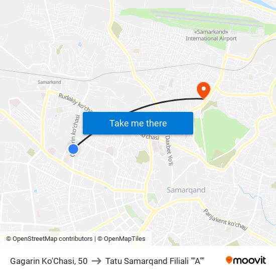 Gagarin Ko'Chasi, 50 to Tatu Samarqand Filiali ""A"" map