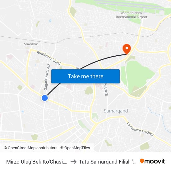 Mirzo Ulug'Bek Ko'Chasi, 78 to Tatu Samarqand Filiali ""A"" map