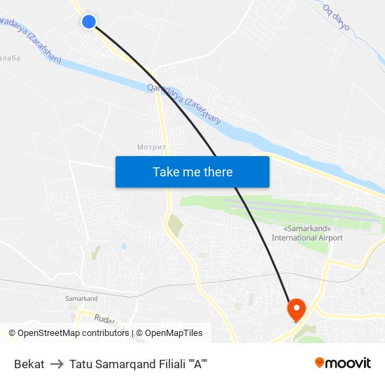 Bekat to Tatu Samarqand Filiali ""A"" map