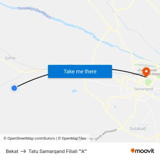 Bekat to Tatu Samarqand Filiali ""A"" map