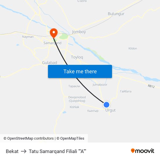 Bekat to Tatu Samarqand Filiali ""A"" map