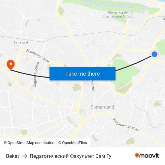 Bekat to Педагогический Факультет Сам Гу map