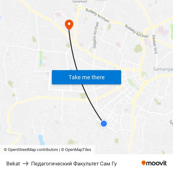 Bekat to Педагогический Факультет Сам Гу map