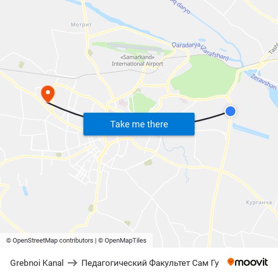Grebnoi Kanal to Педагогический Факультет Сам Гу map