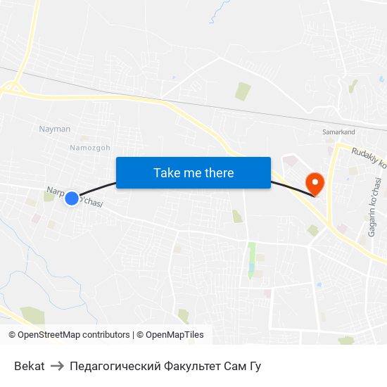 Bekat to Педагогический Факультет Сам Гу map