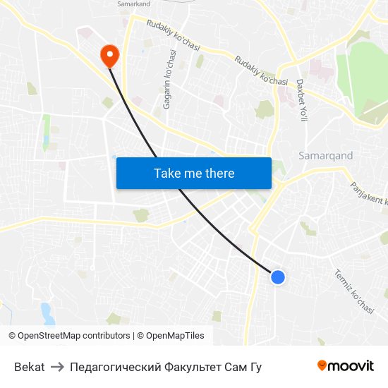 Bekat to Педагогический Факультет Сам Гу map