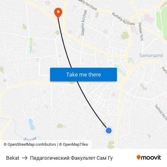 Bekat to Педагогический Факультет Сам Гу map