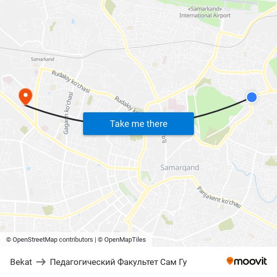 Bekat to Педагогический Факультет Сам Гу map