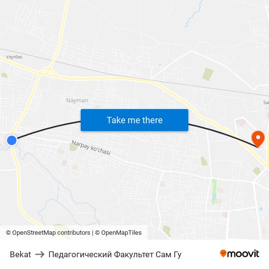 Bekat to Педагогический Факультет Сам Гу map