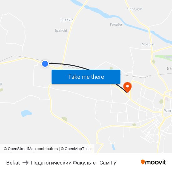 Bekat to Педагогический Факультет Сам Гу map