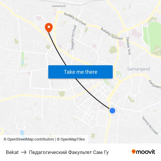 Bekat to Педагогический Факультет Сам Гу map