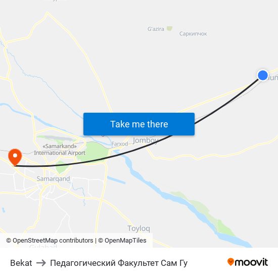 Bekat to Педагогический Факультет Сам Гу map