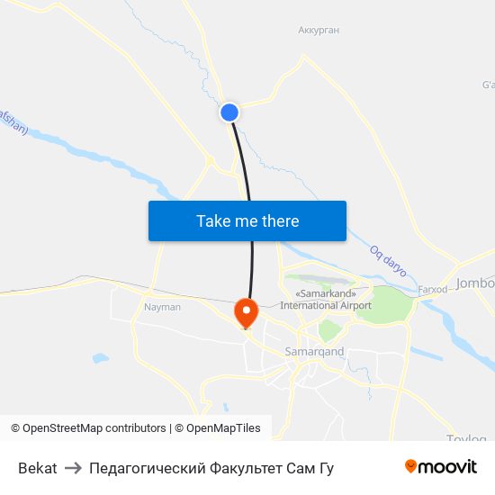 Bekat to Педагогический Факультет Сам Гу map