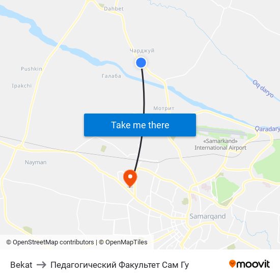 Bekat to Педагогический Факультет Сам Гу map