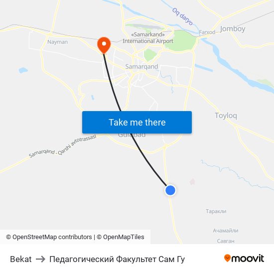 Bekat to Педагогический Факультет Сам Гу map