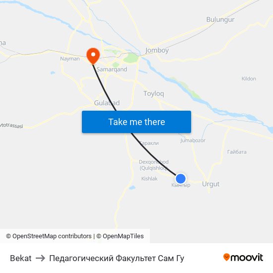 Bekat to Педагогический Факультет Сам Гу map