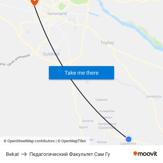 Bekat to Педагогический Факультет Сам Гу map