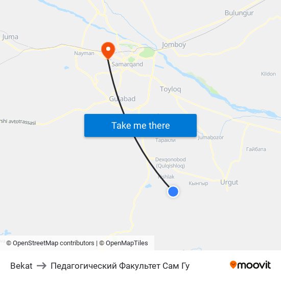 Bekat to Педагогический Факультет Сам Гу map