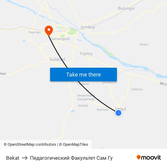 Bekat to Педагогический Факультет Сам Гу map