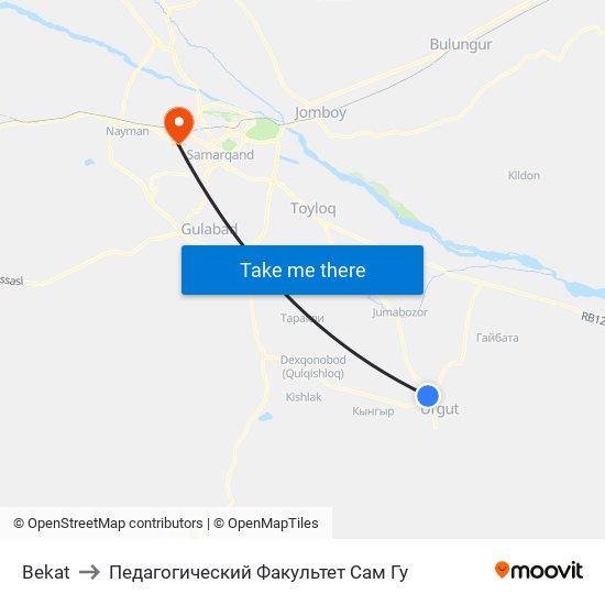 Bekat to Педагогический Факультет Сам Гу map